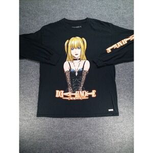 Death Note Misa Amane Long Sleeve Shirt Men's Large Black Anime Graphic Tee